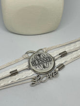 Load image into Gallery viewer, Bracelet_White Leather Bracelet | &quot;Blessed&quot; | SweetJeanette™

