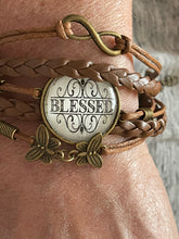 Load image into Gallery viewer, Bracelet_Leather bracelet | &quot;Blessed&quot; | SweetJeanette™
